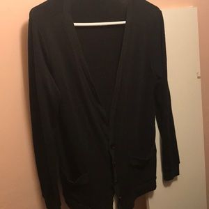 BDG Black Button Cardigan
